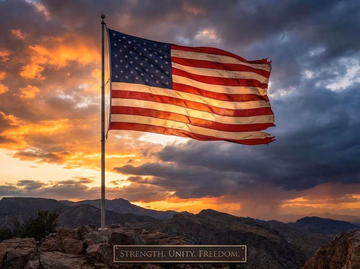 American flag waving proudly