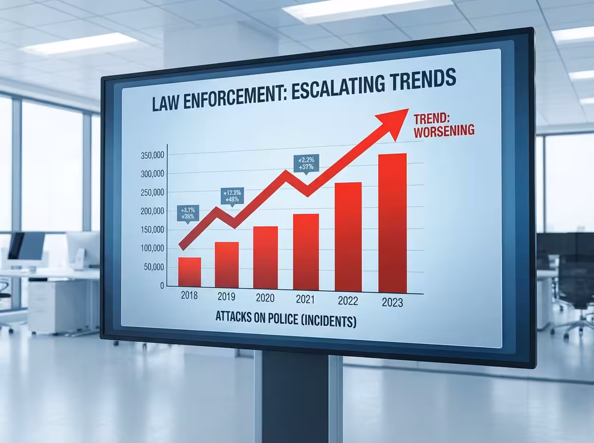 Graph showing increase in attacks on law enforcement